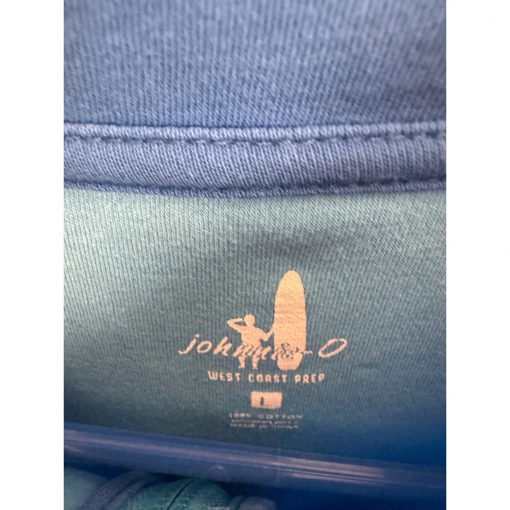 Johnnie-O Mens Light Blue 100% Cotton Quarter Zip Pullover Sweater Size‎ Large
